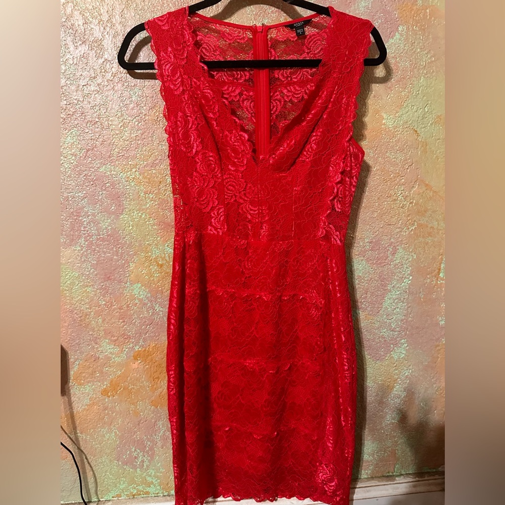 Gorgeous guess fuchsia lace dress